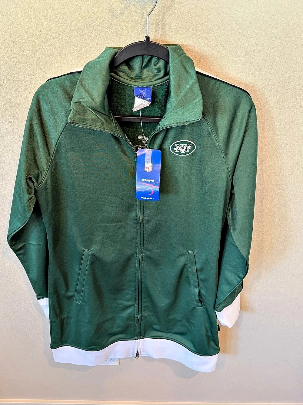 Reebok NFL New York Jets Women's Full Zip Track Jacket Green White Jacket Size